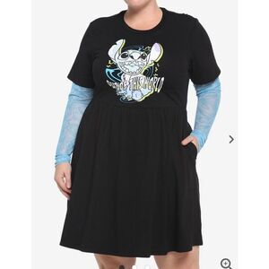 Her Universe Disney Lilo & Stitch Trippy Mesh Twofer Dress Plus Size